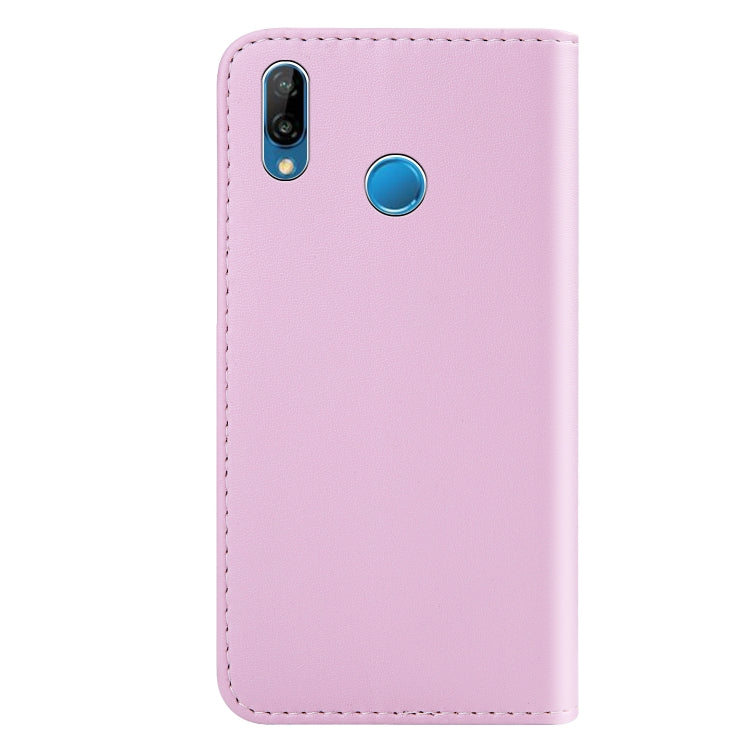 For Huawei P20 Lite Tricolor Stitching Horizontal Flip TPU + PU Leather Case with Holder & Card Slots & Wallet