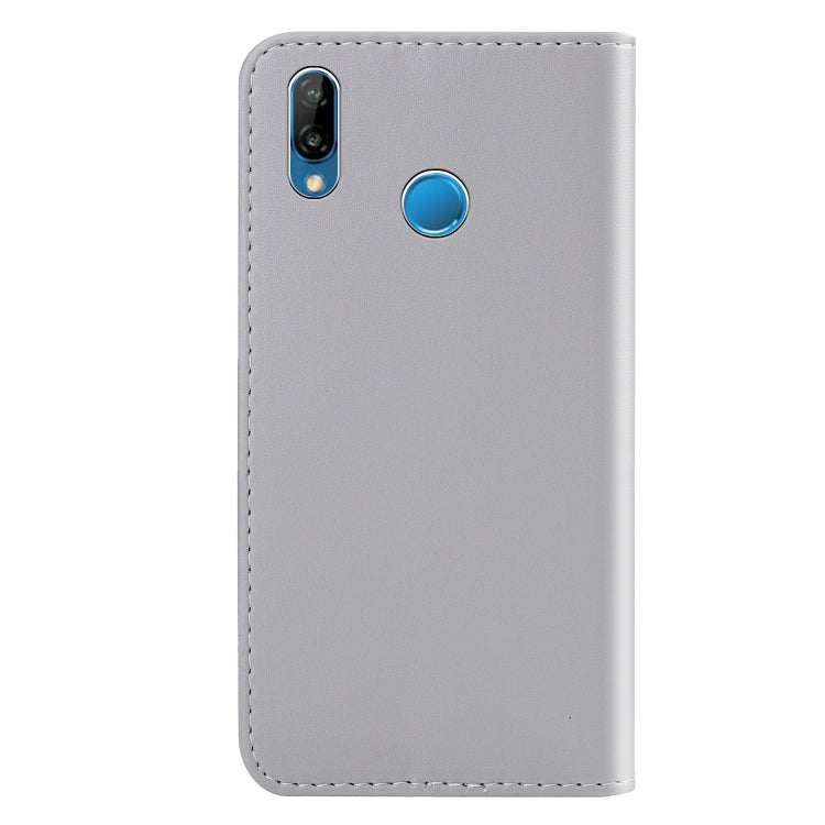 For Huawei P20 Lite Tricolor Stitching Horizontal Flip TPU + PU Leather Case with Holder & Card Slots & Wallet