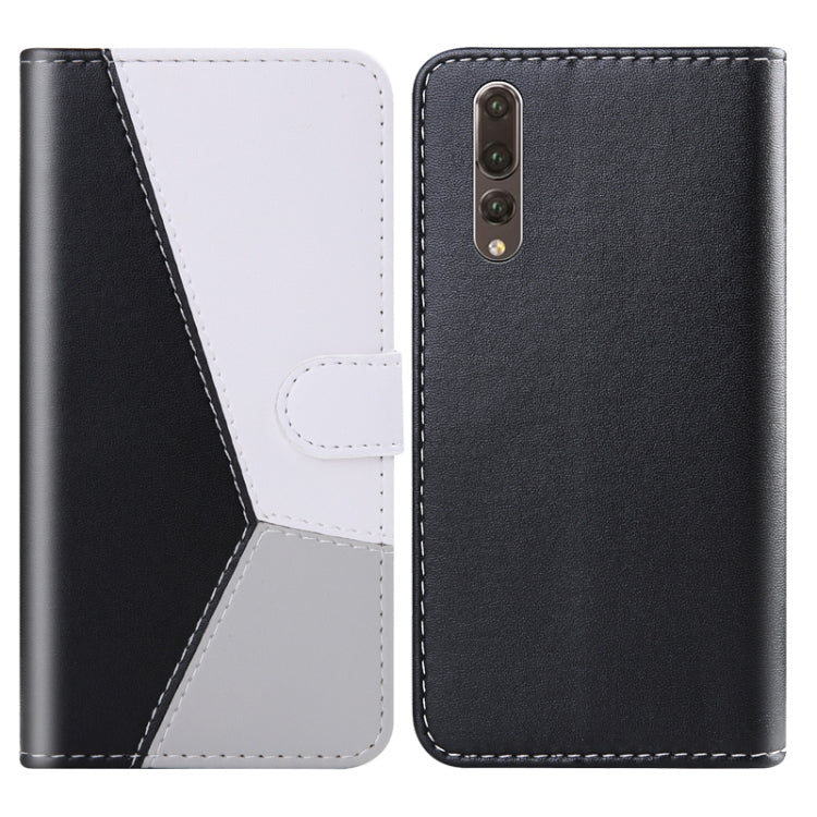 For Huawei P20 Pro Tricolor Stitching Horizontal Flip TPU + PU Leather Case with Holder & Card Slots & Wallet