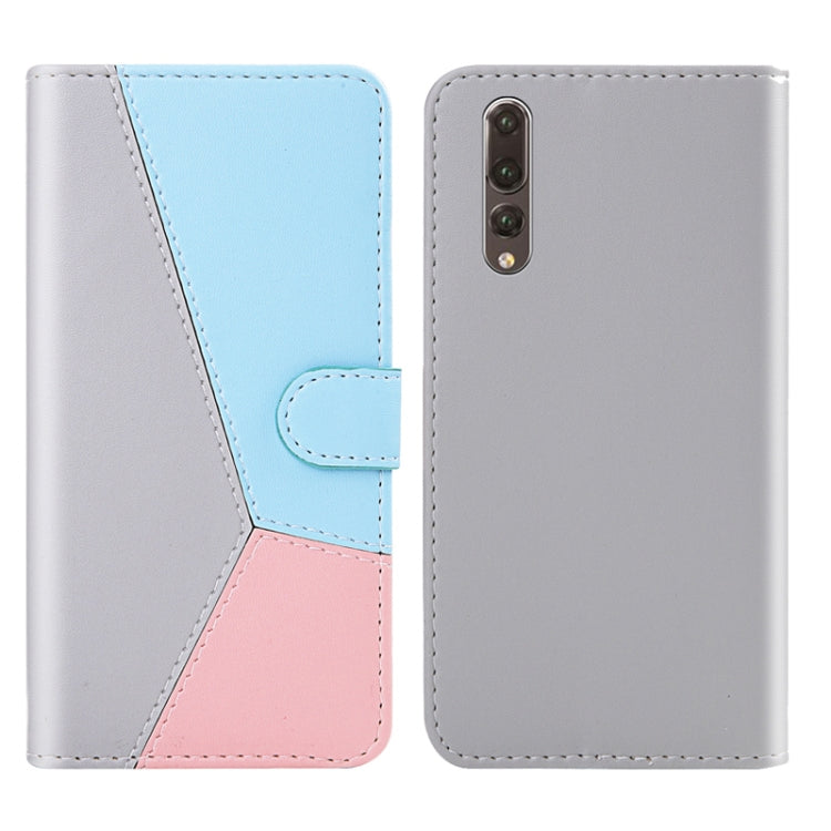 For Huawei P20 Pro Tricolor Stitching Horizontal Flip TPU + PU Leather Case with Holder & Card Slots & Wallet