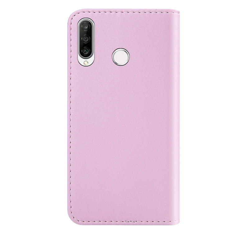 For Huawei P30 Lite Tricolor Stitching Horizontal Flip TPU + PU Leather Case with Holder & Card Slots & Wallet