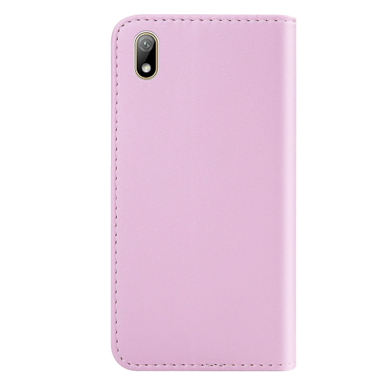 For Huawei Y5 (2019) Tricolor Stitching Horizontal Flip TPU + PU Leather Case with Holder & Card Slots & Wallet