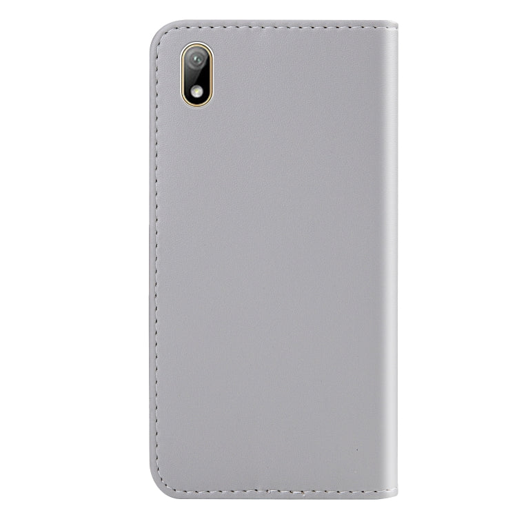 For Huawei Y5 (2019) Tricolor Stitching Horizontal Flip TPU + PU Leather Case with Holder & Card Slots & Wallet