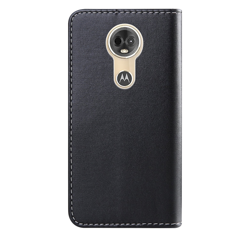 For Motorola Moto E5 Tricolor Stitching Horizontal Flip TPU + PU Leather Case with Holder & Card Slots & Wallet