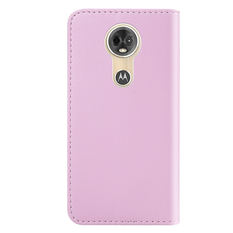 For Motorola Moto E5 Tricolor Stitching Horizontal Flip TPU + PU Leather Case with Holder & Card Slots & Wallet