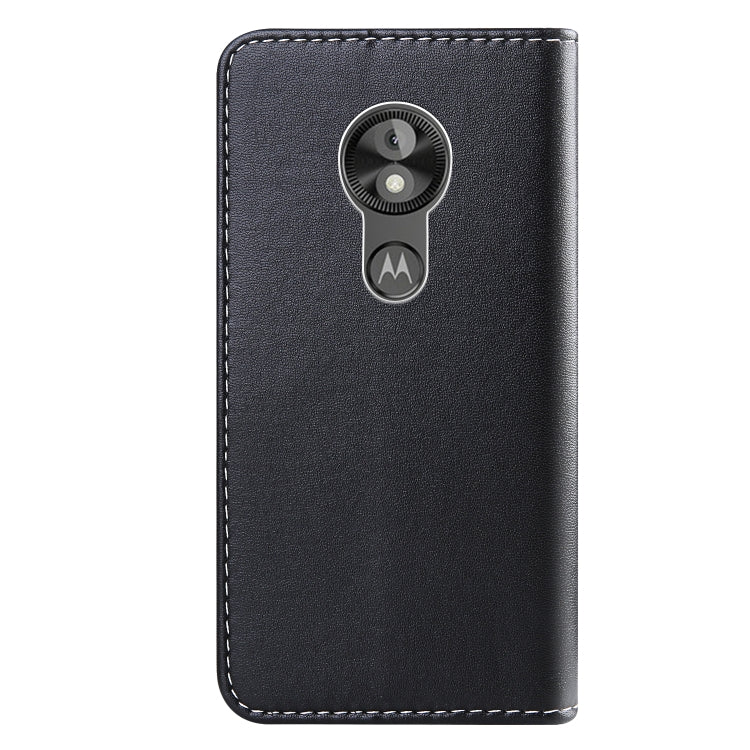 For Motorola Moto E5 Play Go Tricolor Stitching Horizontal Flip TPU + PU Leather Case with Holder & Card Slots & Wallet