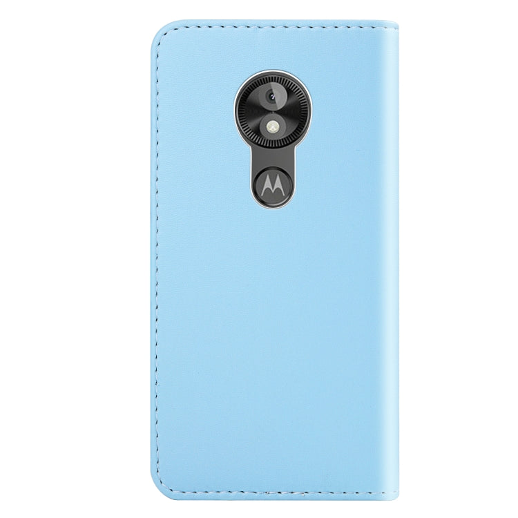 For Motorola Moto E5 Play Go Tricolor Stitching Horizontal Flip TPU + PU Leather Case with Holder & Card Slots & Wallet