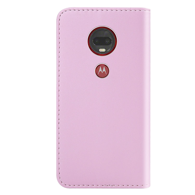 For Motorola Moto G7 / Moto G7 Plus Tricolor Stitching Horizontal Flip TPU + PU Leather Case with Holder & Card Slots & Wallet