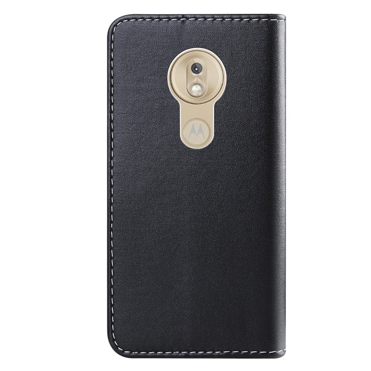 For Motorola Moto G7 Play Tricolor Stitching Horizontal Flip TPU + PU Leather Case with Holder & Card Slots & Wallet