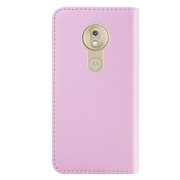 For Motorola Moto G7 Play Tricolor Stitching Horizontal Flip TPU + PU Leather Case with Holder & Card Slots & Wallet
