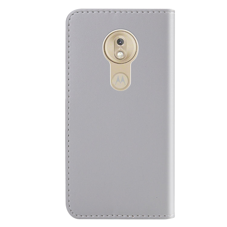 For Motorola Moto G7 Play Tricolor Stitching Horizontal Flip TPU + PU Leather Case with Holder & Card Slots & Wallet