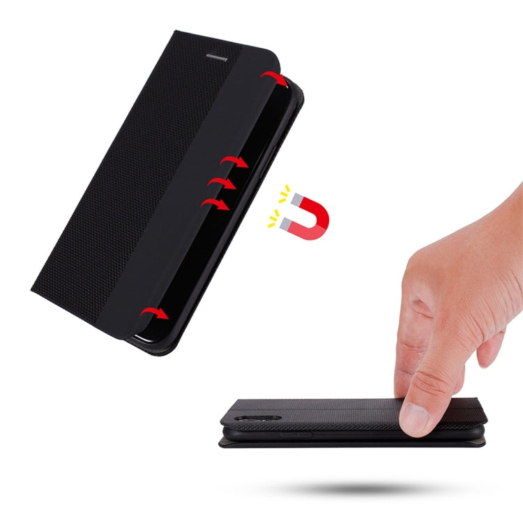 For iPhone XR Ultrathin Shell Magnetic Horizontal Flip Leather Case with Holder & Card Slots