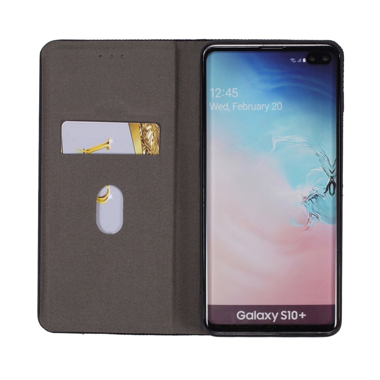 For Galaxy S10+ Ultrathin Shell Magnetic Horizontal Flip Leather Case with Holder & Card Slots