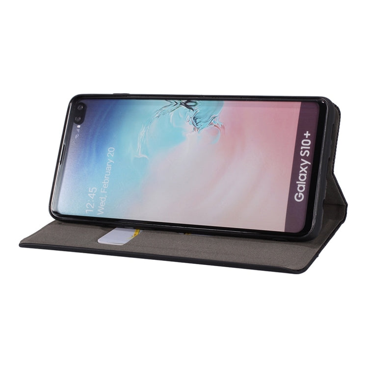 For Galaxy S10+ Ultrathin Shell Magnetic Horizontal Flip Leather Case with Holder & Card Slots