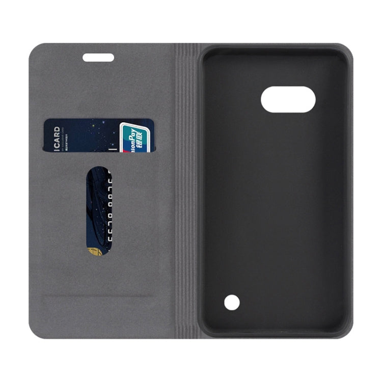 For Microsoft Lumia 640 LTE Canvas Three-color Stitching Business Horizontal Flip Leather Case with Holder & Card Slot