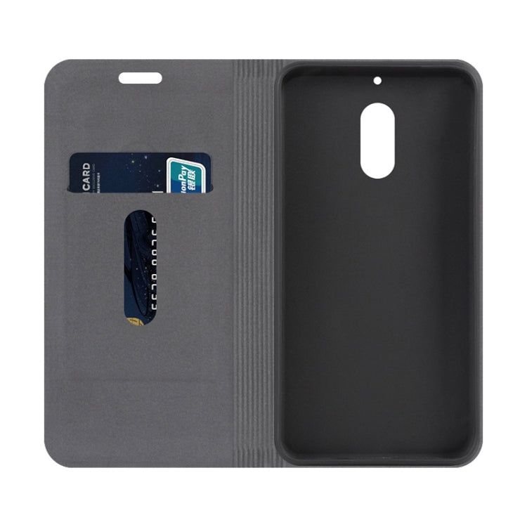 For Nokia 2.1 Canvas Three-color Stitching Business Horizontal Flip Leather Case with Holder & Card Slot