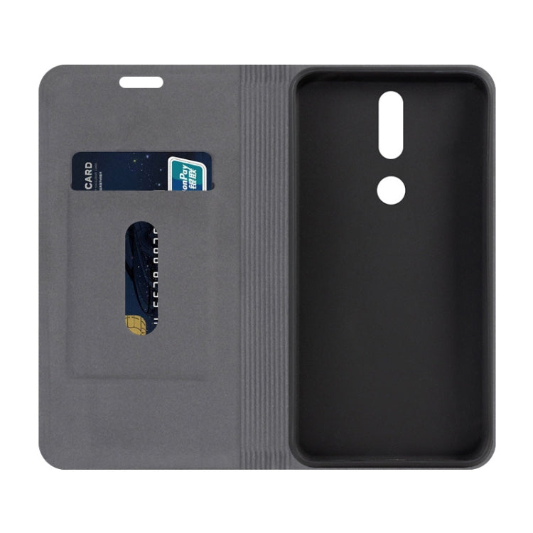 For Nokia 2.4 Canvas Three-color Stitching Business Horizontal Flip Leather Case with Holder & Card Slot
