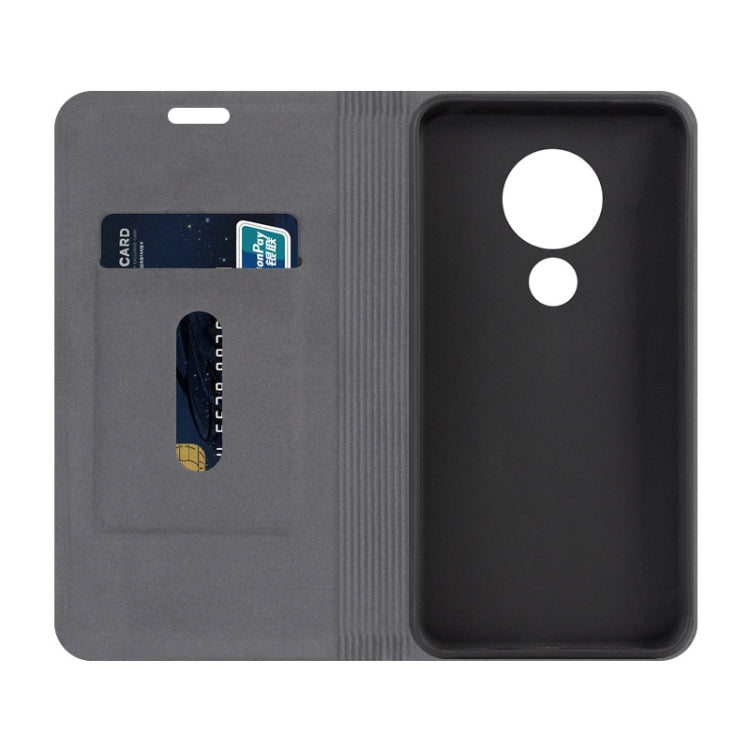 For Nokia 6.2 Canvas Three-color Stitching Business Horizontal Flip Leather Case with Holder & Card Slot