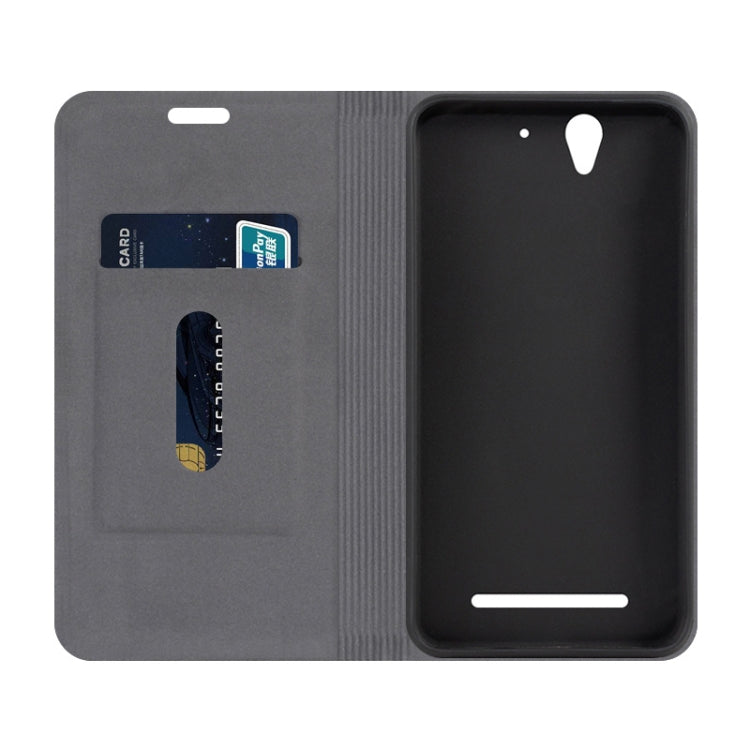 For Sony Xperia C3 Canvas Three-color Stitching Business Horizontal Flip Leather Case with Holder & Card Slot