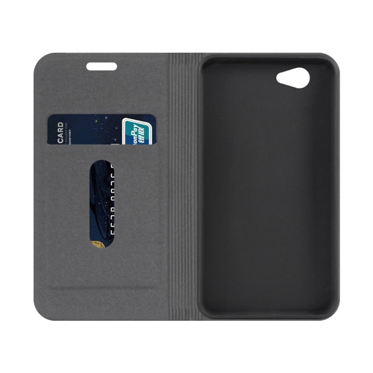 For Sony Xperia Z1 Compact Canvas Three-color Stitching Business Horizontal Flip Leather Case with Holder & Card Slot