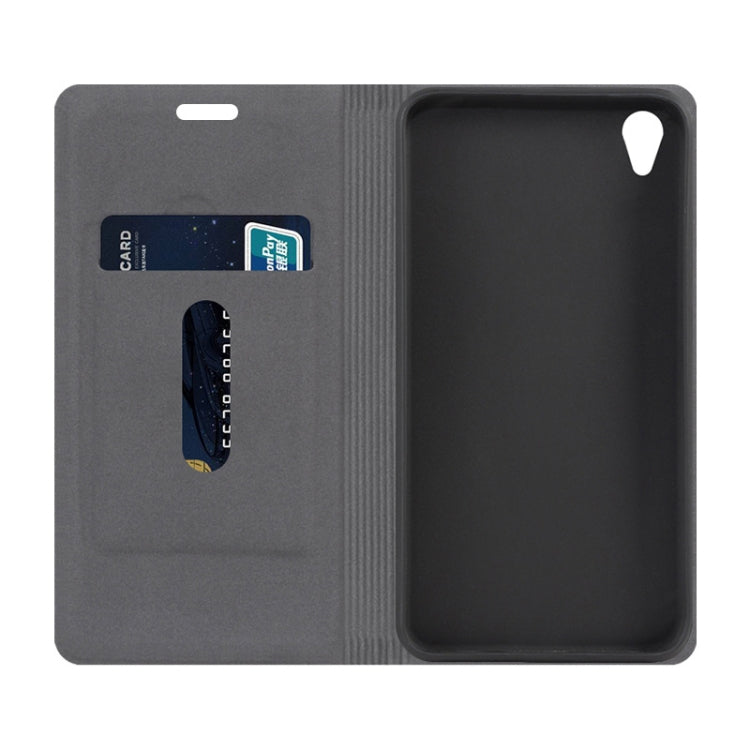 For Sony Xperia XZ4 Canvas Three-color Stitching Business Horizontal Flip Leather Case with Holder & Card Slot