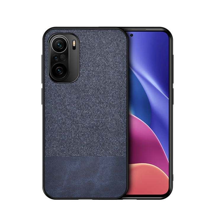 For Xiaomi Redmi K40 / K40 Pro / K40 Pro+ Shockproof Splicing PU + Cloth Texture PC + TPU Protective Case