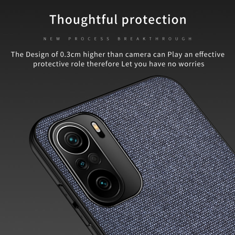 For Xiaomi Redmi K40 / K40 Pro / K40 Pro+ Shockproof Splicing PU + Cloth Texture PC + TPU Protective Case