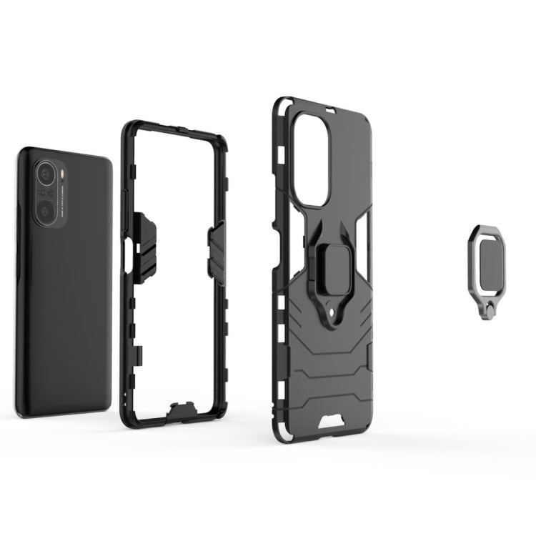 For Xiaomi Redmi K40 / K40 Pro Shockproof PC + TPU Protective Case with Magnetic Ring Holder