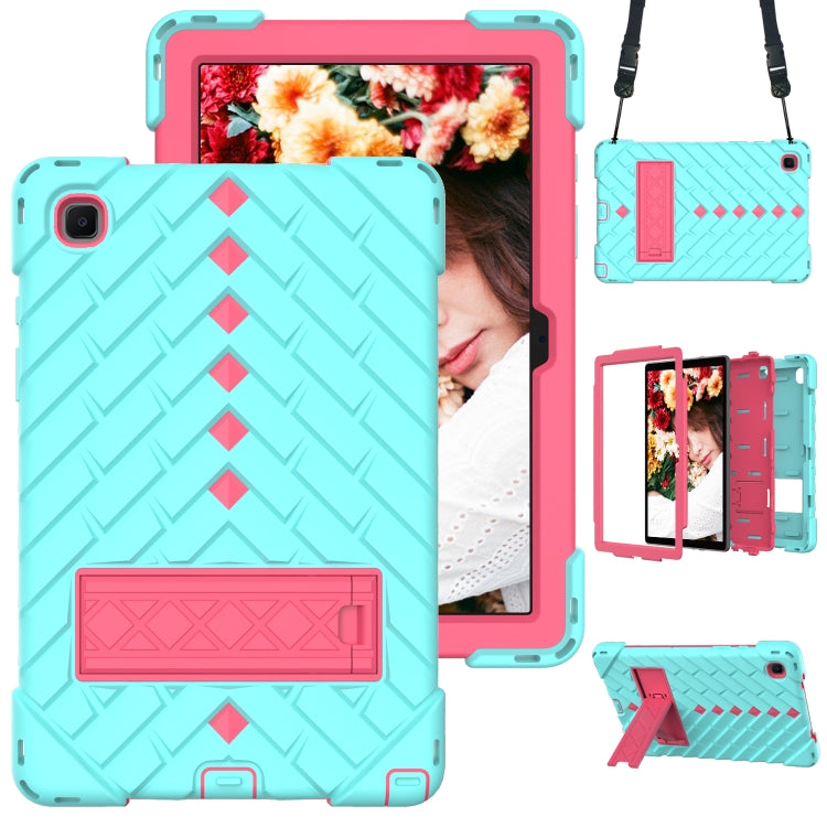 Shockproof Rhombus Robot PC + Silicone Protective Case with Holder & Shoulder Strap For Samsung Galaxy Tab A7 10.4 (2020)