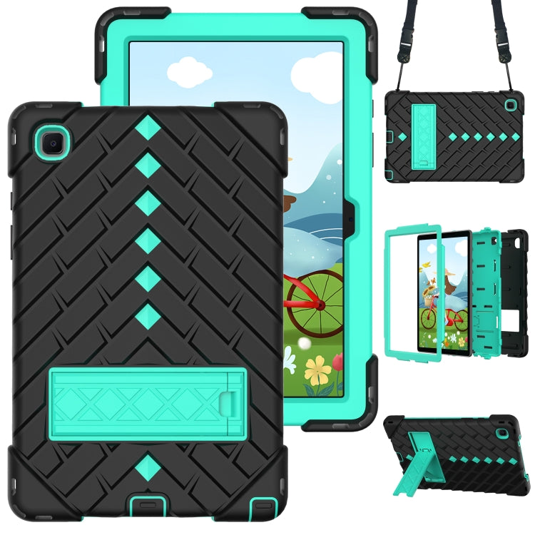 Shockproof Rhombus Robot PC + Silicone Protective Case with Holder & Shoulder Strap For Samsung Galaxy Tab A7 10.4 (2020)