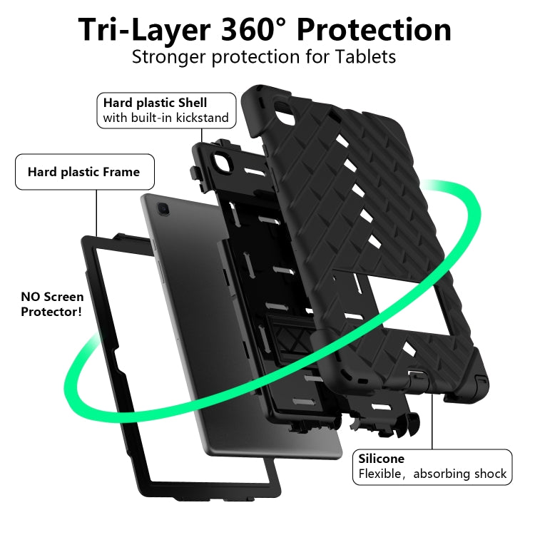 Shockproof Rhombus Robot PC + Silicone Protective Case with Holder & Shoulder Strap For Samsung Galaxy Tab A7 10.4 (2020)