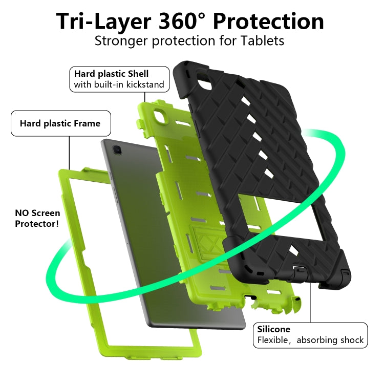 Shockproof Rhombus Robot PC + Silicone Protective Case with Holder & Shoulder Strap For Samsung Galaxy Tab A7 10.4 (2020)