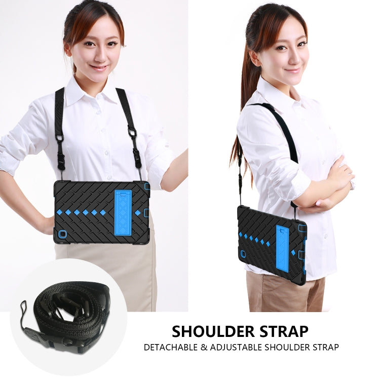 Shockproof Rhombus Robot PC + Silicone Protective Case with Holder & Shoulder Strap For Samsung Galaxy Tab A7 10.4 (2020)