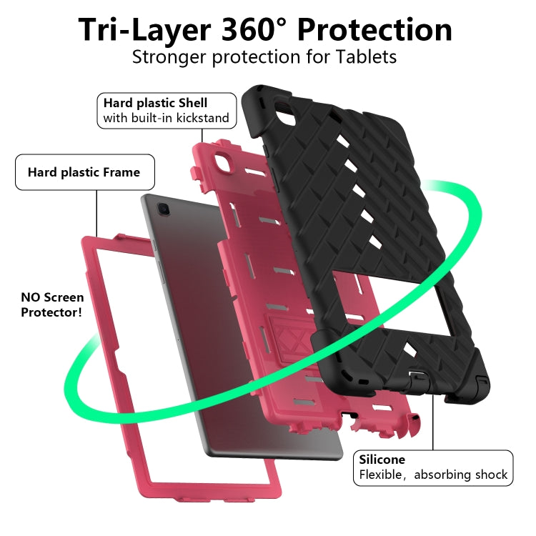 Shockproof Rhombus Robot PC + Silicone Protective Case with Holder & Shoulder Strap For Samsung Galaxy Tab A7 10.4 (2020)