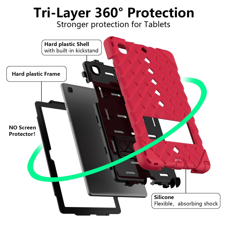 Shockproof Rhombus Robot PC + Silicone Protective Case with Holder & Shoulder Strap For Samsung Galaxy Tab A7 10.4 (2020)