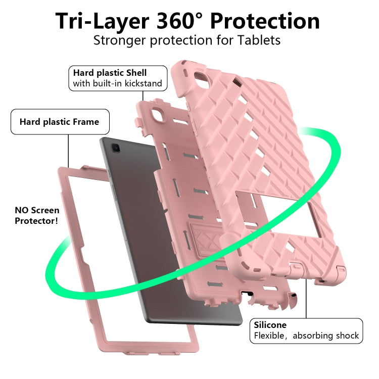 Shockproof Rhombus Robot PC + Silicone Protective Case with Holder & Shoulder Strap For Samsung Galaxy Tab A7 10.4 (2020)