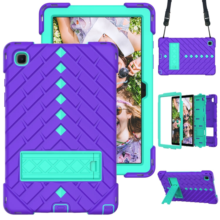 Shockproof Rhombus Robot PC + Silicone Protective Case with Holder & Shoulder Strap For Samsung Galaxy Tab A7 10.4 (2020)