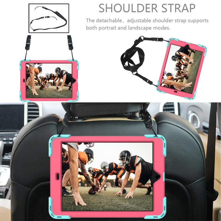 For iPad 10.2 2021 / 2020 / 2019 Shockproof Rhombus Robot PC + Silicone Protective Case with Holder & Shoulder Strap