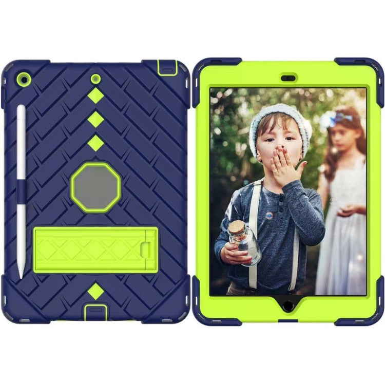 For iPad 10.2 2021 / 2020 / 2019 Shockproof Rhombus Robot PC + Silicone Protective Case with Holder & Shoulder Strap