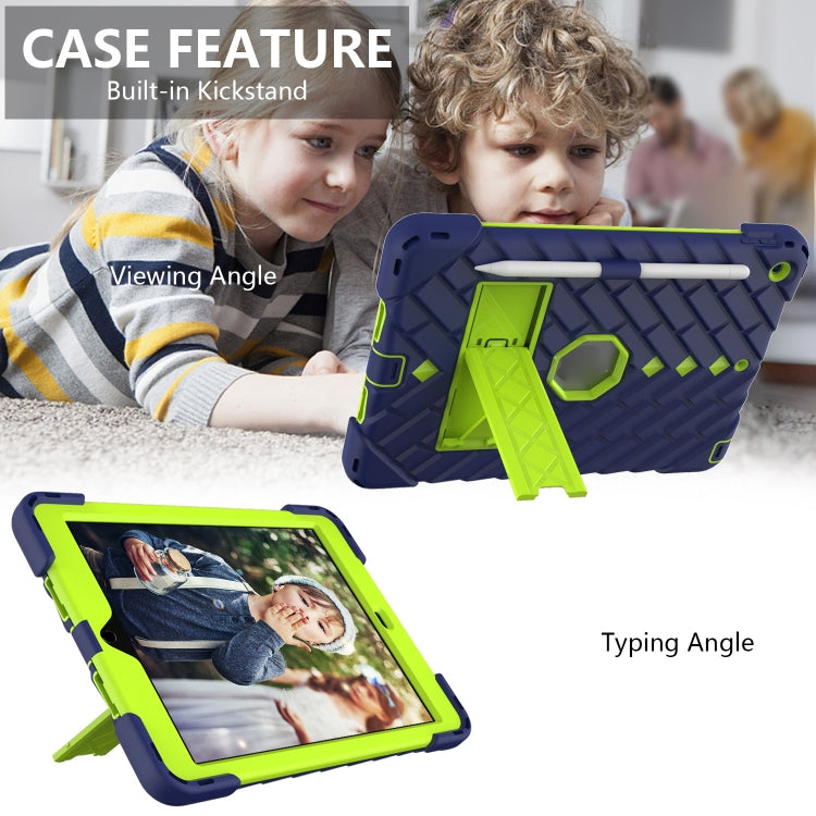 For iPad 10.2 2021 / 2020 / 2019 Shockproof Rhombus Robot PC + Silicone Protective Case with Holder & Shoulder Strap