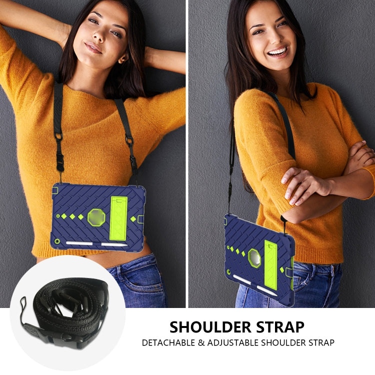 For iPad 10.2 2021 / 2020 / 2019 Shockproof Rhombus Robot PC + Silicone Protective Case with Holder & Shoulder Strap