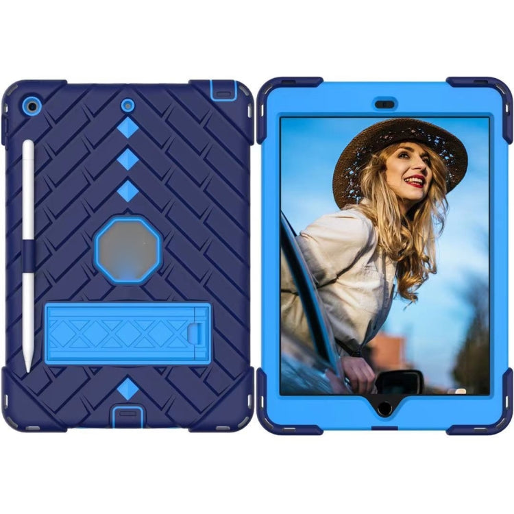 For iPad 10.2 2021 / 2020 / 2019 Shockproof Rhombus Robot PC + Silicone Protective Case with Holder & Shoulder Strap