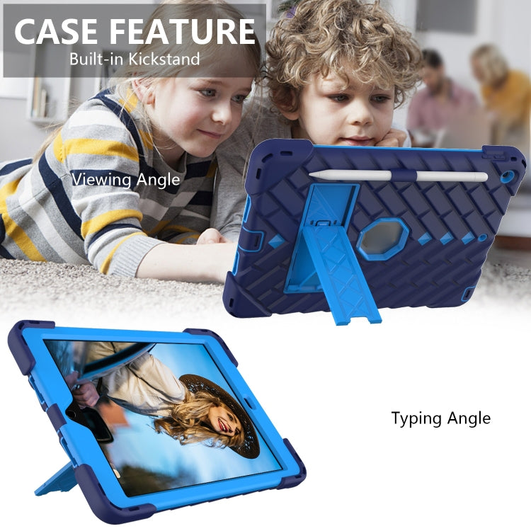 For iPad 10.2 2021 / 2020 / 2019 Shockproof Rhombus Robot PC + Silicone Protective Case with Holder & Shoulder Strap