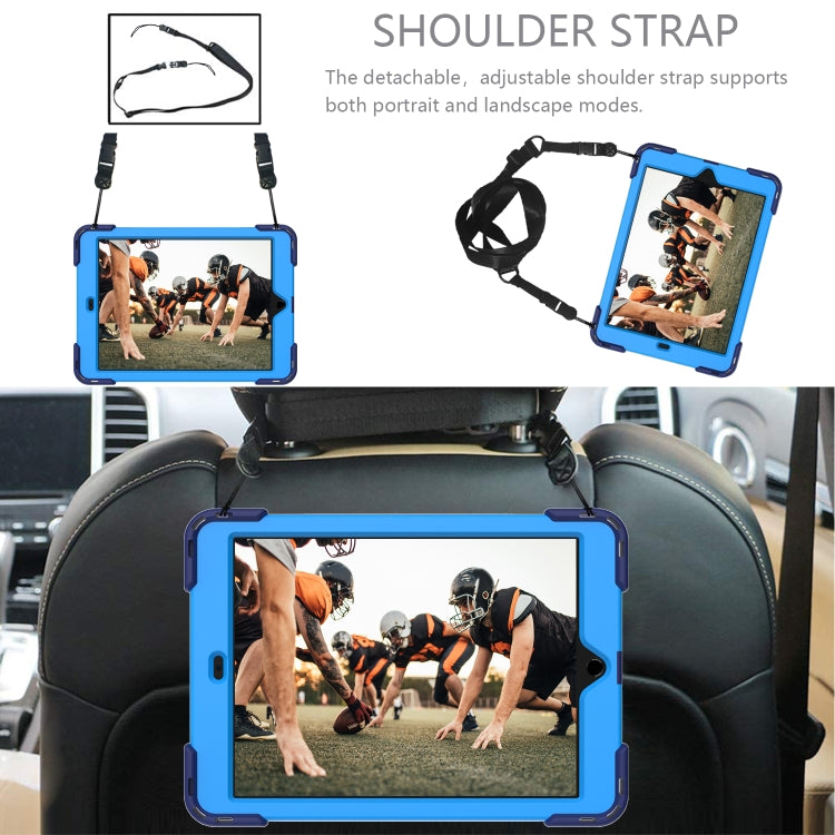 For iPad 10.2 2021 / 2020 / 2019 Shockproof Rhombus Robot PC + Silicone Protective Case with Holder & Shoulder Strap