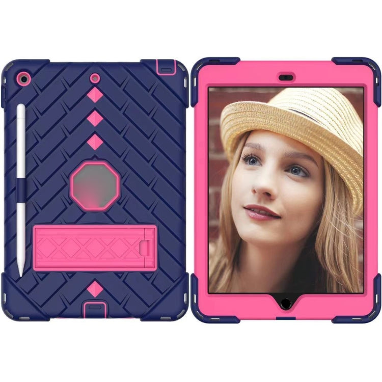 For iPad 10.2 2021 / 2020 / 2019 Shockproof Rhombus Robot PC + Silicone Protective Case with Holder & Shoulder Strap