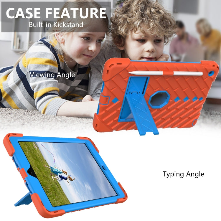 For iPad 10.2 2021 / 2020 / 2019 Shockproof Rhombus Robot PC + Silicone Protective Case with Holder & Shoulder Strap