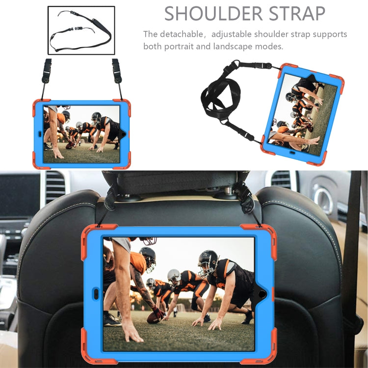For iPad 10.2 2021 / 2020 / 2019 Shockproof Rhombus Robot PC + Silicone Protective Case with Holder & Shoulder Strap