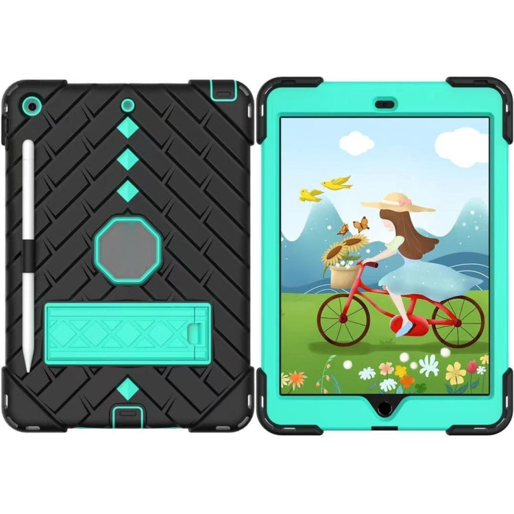 For iPad 10.2 2021 / 2020 / 2019 Shockproof Rhombus Robot PC + Silicone Protective Case with Holder & Shoulder Strap