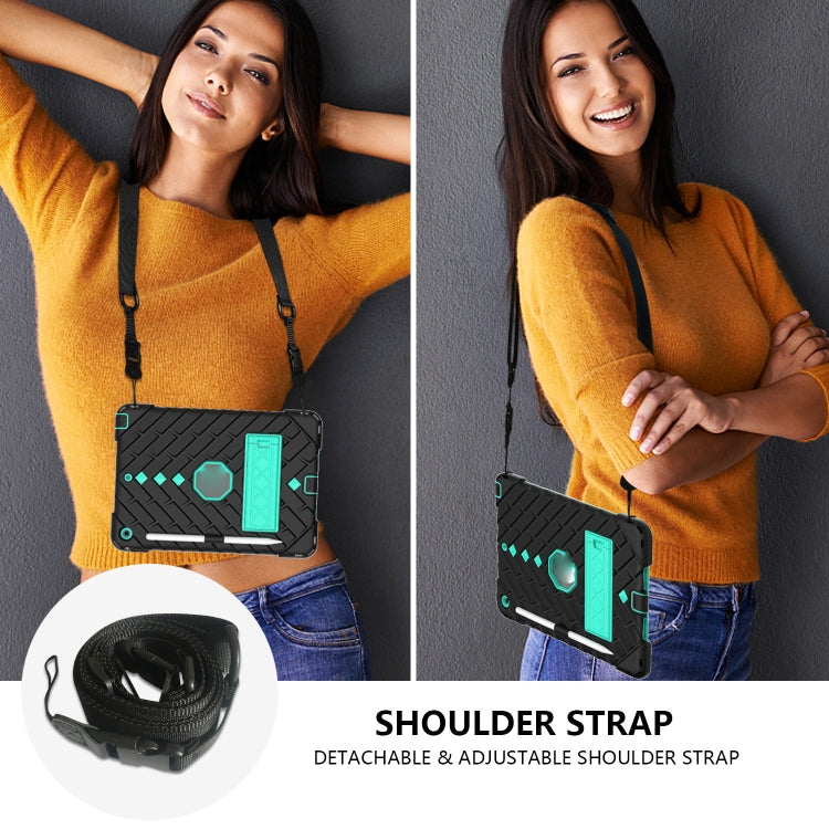 For iPad 10.2 2021 / 2020 / 2019 Shockproof Rhombus Robot PC + Silicone Protective Case with Holder & Shoulder Strap