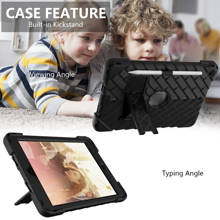 For iPad 10.2 2021 / 2020 / 2019 Shockproof Rhombus Robot PC + Silicone Protective Case with Holder & Shoulder Strap